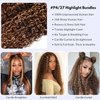 Water Wave Human Hair Bundles Ombre Honey Blonde Curly Bundles, P4/27 Highlighted Wet And Wavy Human Hair Bundles Weave Brown Piano Color, Soft & Shed-free 10A 100% Virgin Hair 3 Bundles 10 12 14 Inch