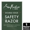 Shea Moisture Men, Double Edge Safety Razor with 10 Refill Double Edge Razor Blades for Men, Platinum Coated, Stainless Steel, Dad Gifts, 1 Razor Handle & 10 Razor Blades per Box