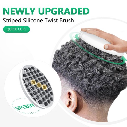 AEARY Curling Hair Brush Set with a Comb, Silicone Curl Brush for Men Women, Twist Brush for Afro Curls, Washable and Durable, Two-Sided Use (Gray, 1 Pcs)