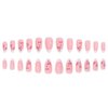 DANMANR Almond Press on Nails Medium Fake Acrylic Nails Tips Full Cover Cute French False Nails for Women and Girls24PCS