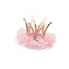 Mobestech Hair Clip, Deep Pink Rhinestone Crown Hair Clip for Girls Princess Crown Hair Pin Crystal Tiara Bobby Pins, 1 Count