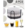 8 Pcs Boho Drink Coasters with Holder, 4 Styles Handmade Braided Absorbent Coasters, Heat-resistant Woven Coasters for Kinds of Cups Housewarming Gifts Table Home Decor (4.3in)