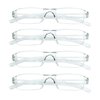 LifeArt 4 Pairs Reading Glasses, Blue Light Blocking Glasses, Computer Reading Glasses for Women and Men, Fashion Rectangle Eyewear Frame(4 Clear, 2.00 Magnification)