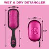 The Knot Dr. hair brush by Conair - Detangling hair brush - Ideal for all hair types - Removes Knots and Tangles in wet or dry hair- Black Neon w/Travel Case - Pink