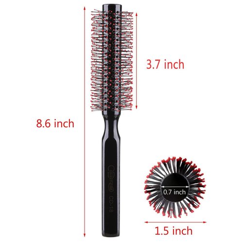 PERFEHAIR Small Round Hair Brush for Blow Drying with Soft Nylon Bristles-Wooden Handle, 1.5 inch