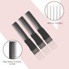 Lift Teasing Combs with Metal Prong, 3 Pack Black Salon Teasing Back Combs Hair Styling Comb Lifting Fluffing Comb with Metal Pick Hair Picks for Women