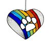 LASTINGTAILS Rainbow Bridge Dog Memorial Gifts – Stained Glass Heart Paw Print Suncatcher for Loss of Dog Sympathy Gift, Pet Remembrance and Dog Passing Away Gifts