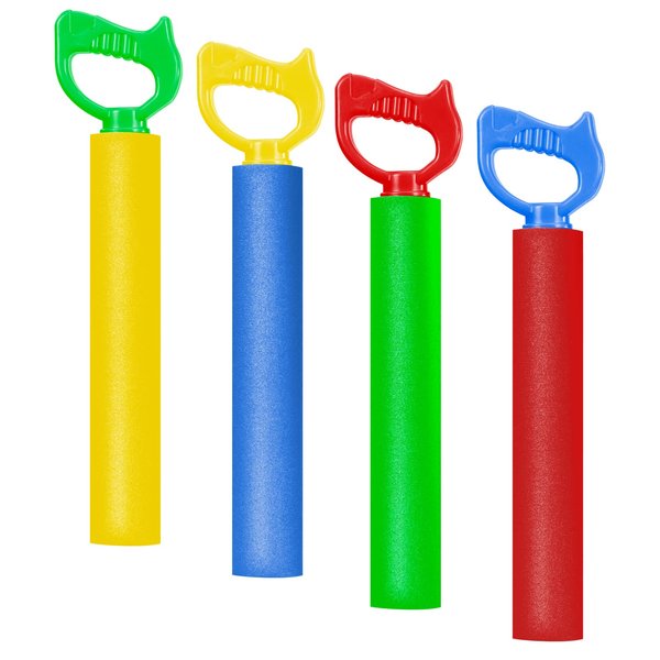 4-Pack Water Blaster Soaker Guns Set,15'' Water Guns with Plastic Handle Outdoor Swimming Pool Beach Summer Fun Party Games