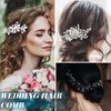 44 Pieces Wedding Hair Comb Faux Pearl Crystal Bride Hair Accessories Hair Side Comb Clips U-shaped Flower Rhinestone Pearl Hair Clips for Bride Bridesmaid (Elegant Style)