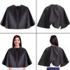 OKA Black Makeup Cape, Professional Makeup Short Hair Cape Waterproof Shampoo Adjustable Barber Cape, Lightweight Comb-out Barber Apron Hairdressing Shampoo Cape for Makeup Artist