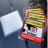 4 PCS Camera Recording Cars Stickers,4×4 Inch Self-Adhesive Vehicle Reflective Stickers, Sticker Security Warning Sign,Warning Decals Labels Bumpers for Family car,Rideshare, Taxi, Van,Truck,etc