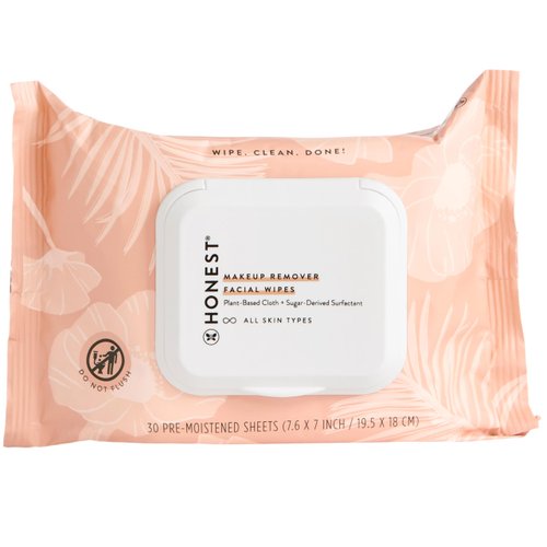 Honest Beauty Makeup Remover Facial Wipes | EWG Verified, Plant-Based, Hypoallergenic | 30 Count