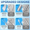 2PCS Metal Silver Cuticle Pusher and Cutter Remover Salon Quality Stainless Steel Acetone Gel Nail Polish Peeler Scraper Durable Professional Manicure Pedicure Cleaner Tool For Fingernail and Toenail