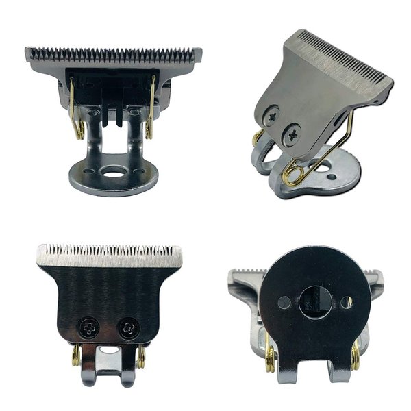 Professional T-Shaped Hair Clipper/Trimmer Standard Replacement Blade Set with Stand T9 Blade with Support,D8 R-Shaped with Bracket Replacement Clipper Head (Silver)