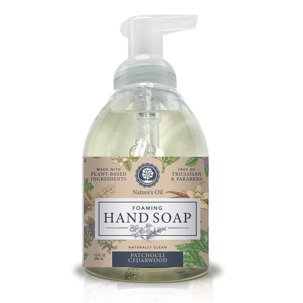 Nature's Oil Foaming Hand Soap, Patchouli Cedarwood, 10 Fluid Ounces (Single Unit)