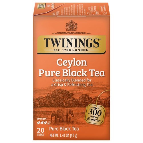 Twinings Ceylon Orange Pekoe Tea Individually Wrapped Tea Bags, 20 Count Pack of 6, Crisp Refreshing Black Tea, Caffeinated