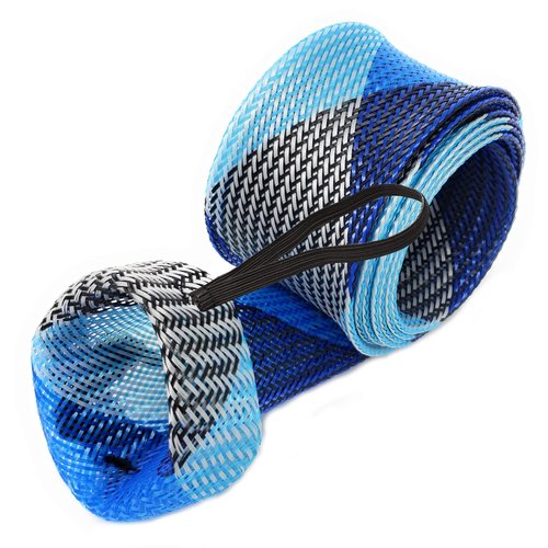 Reaction Tackle Fishing Rod Socks - Fishing Pole Sleeves and Covers for Baitcasting Rods, Spinning Rods Blue/Gray (Point-Spin-13)