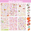 Teenitor Nail Art Stickers Self-Adhesive, 12 Sheets Flower Nail Stickers Butterfly Nail Decals Nail Stickers for Kids Flower Butterfly Stars Fruits Leaves Nail Decoration Stickers for Women Kids