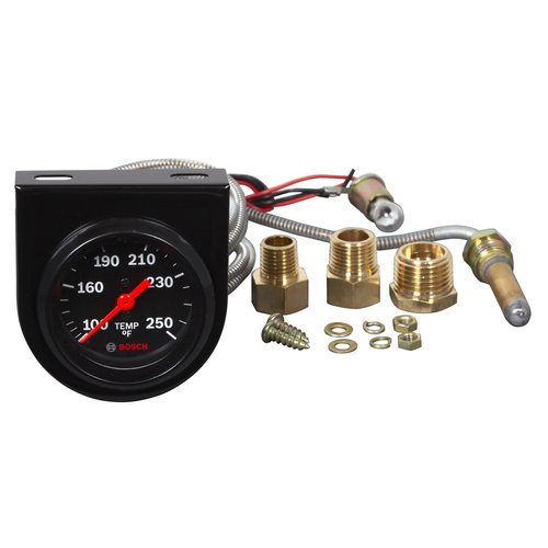 Actron Bosch SP0F000053 Style Line 2" Mechanical Water/Oil Temperature Gauge (Black Dial Face, Black Bezel)