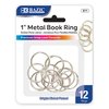 BAZIC 1" Metal Book Rings (12/Pack), 1-Pack