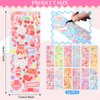 Gueevin 50 Pcs Kpop Card Sleeves Set Including 25 Pcs Idol Photocard Protector 2.6 x 3.7 in Hard Clear Card Holder and 24 Sheets Ribbon Stickers with Tweezer for Photocard Album Cards DIY(Cute)