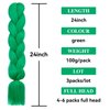 HAIRCUBE Green Braiding Hair 24 Inch 3 Packs Pre Stretched Box Braids Colorful Twist Braiding Hair Extensions Synthetic Crochet Braiding (Green)