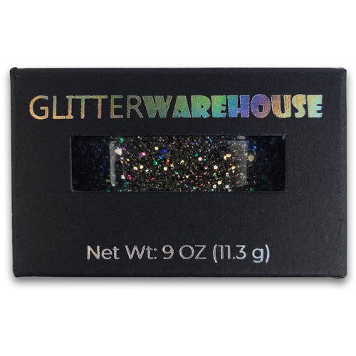 GlitterWarehouse Loose Glitter for Eyeshadow/Eye Shadow Shimmer Makeup Powder Diamond Black