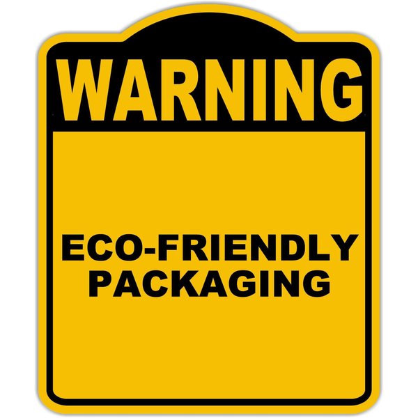 ECO-FRIENDLY PACKAGING Warning Yellow Black Aluminum Composite Sign 8.5 x 10 inches