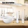 2 Sets Mini Porcelain Mortar and Pestle Set Porcelain Herb Grinder Crusher Grinding Bowl Kitchen Mixing Grinding Bowl with 2 Pieces Brushes for Seasonings, Sesame, Herbs, Medicine
