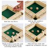 DC-BEAUTIFUL Shut The Box Dice Game, 2-4 Players Classic Board Game for Adults, Wooden Tabletop Game with Dices and Instruction,Math Strategy Game for Christmas Party (Green)