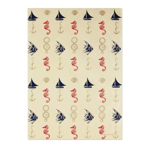 Gift Wrap - Nautical - Cream