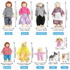 Skylety 10 Pcs Wooden Dollhouse Family Set of 8 Mini People Figures and 2 Pets, Dollhouse Dolls Wooden Doll Family Pretend Play Figures Accessories for Pretend Dollhouse Toy (Classic Style)