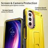 URBANITE for Motorola Moto G Stylus 4G (2022) Case, Military Grade Rugged Shockproof Protective Cover with Screen Protector and Kickstand (Yellow)