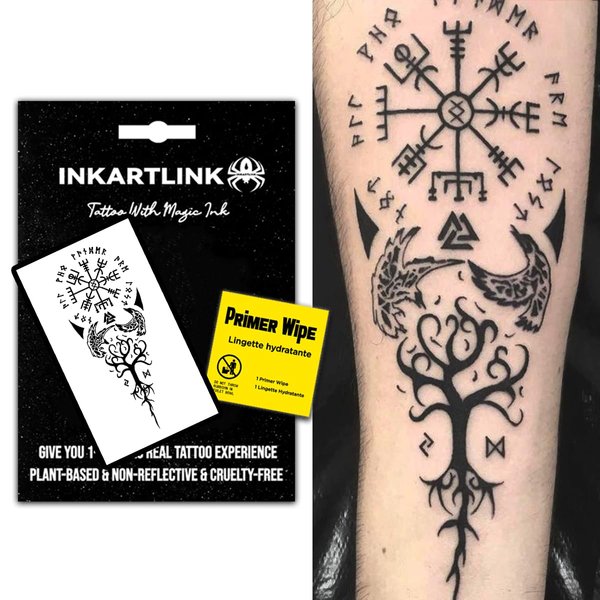 INKARTLINK Temporary tattoo, magical tattoo lasts 7-15 days, waterproof and non-reflective, exquisite packaging, unique design (Ancient symbols)