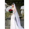 Bridal Wedding Veil White 1 Tier Long Cathedral Length With Rhinestone Edge