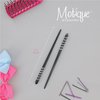 Two Plastic Hair Sticks with Silver Swirl for Women- Black