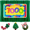 GAGANIU 1000pcs Pipe Cleaners, Pipe Cleaners for Crafts, Craft Supplies Multicolor Chenille Stems for Art&Craft Christmas DIY Projects(Green)