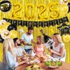 IDAODAN New Years Decorations 2025 Kit, New Years Eve Party Supplies 2025 with Happy New Year Banner, 2025 Balloons, Fringe Curtains, Champagne Balloon for New Year Eve Decorations