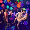 100 Pcs UV Neon Balloons, 14 Inch UV Black Light Balloons Glow in the dark for Birthday Decorations Wedding Glow Party Supplies Blacklight Carnival