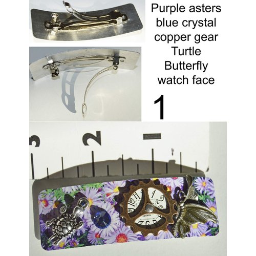 Colorful hair barrettes jewelry handcrafted floral unique art