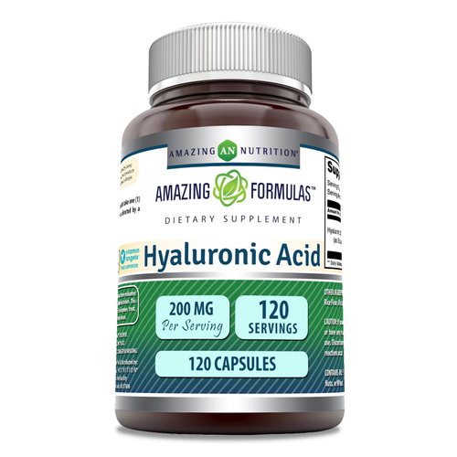 Amazing Formulas Hyaluronic Acid Supplement | 200 Mg Per Serving | 120 Capsules | Non-GMO | Gluten Free | Made in USA