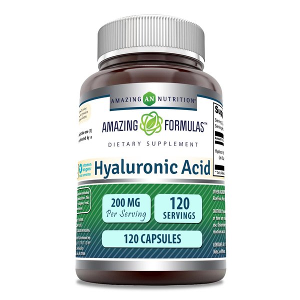 Amazing Formulas Hyaluronic Acid Supplement | 200 Mg Per Serving | 120 Capsules | Non-GMO | Gluten Free | Made in USA