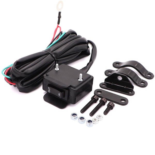 12V Winch Rocker Thumb Switch with Mounting Bracket Handlebar Control line kit for ATV UTV