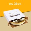 N9R 60pcs Gold Plastic Dessert Plates with Mini Forks, Include 30pcs Disposable Dessert Plates 7 inch, 30pcs Gold Appetizer Forks 3.94 inch, Premium and Comfortable for Wedding Birthday Party