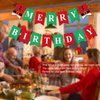 Merry Christmas Themed Birthday Party Decorations Happy Birthday Xmas Banner Red and Green Glittery December Xmas Birthday Party Supplies