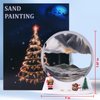 Szoranct Christmas Elements Moving Sand Art Lamp Round Glass Flowing Sand Frame, Sand Art Liquid Motion and 3D Deep Sea Moving Sandscapes, Sensory Relaxing Desk Decor Art(7", Blcak with Light)