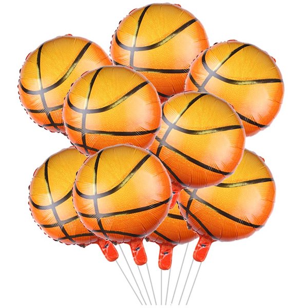10pcs Basketball Balloons 18inch Basketball Birthday Decorations Aluminum Foil Sports Mylar Balloons Basketball Party Decorations Basketball Birthday Party Supplies