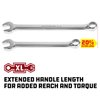 Powerbuilt 21mm Metric Combination Wrench, Long Pattern, 12 Point Double Ended Box and Open End, 15 Degree Offset Polished 640491