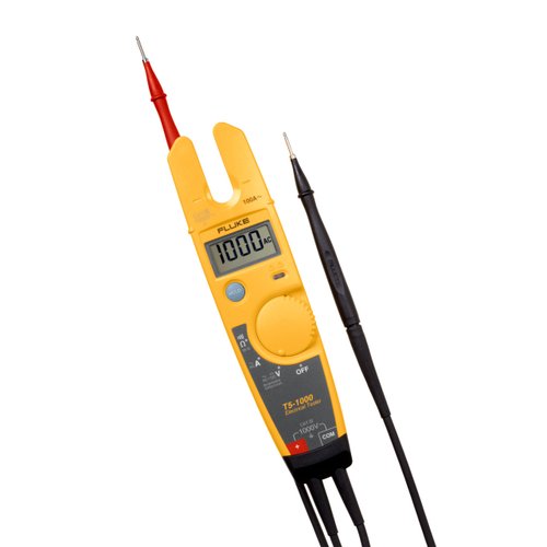 Fluke T5-1000 Voltage, Continuity and Current Tester, OpenJaw Design For Current Measurements Without Metallic Contact, Includes Detachable Slim Reach Probe Tips, Auto Selects AC or DC Voltage