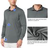 BALEAF Men's Polo Shirt Long Sleeve Golf Shirt UPF 50 Sun Protection Quick Dry for Tennis Lightweight Performance Shirt Dark Gray Size XXL